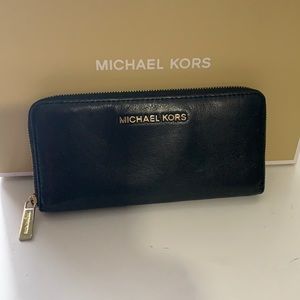 Michael Kros Black Leather Wallet